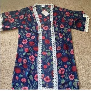 Nwt Lularoe blue red floral Chloe duster coverup